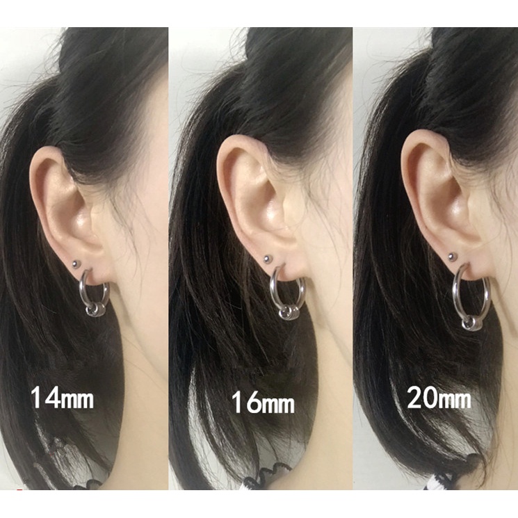 Khuyên Tai Dạng Xỏ Bằng Thép Titan Không Gây Dị Ứng Thời Trang Cho Nam Và Nữ T485