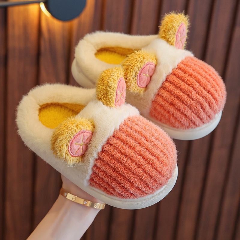 (TH25) Dép Bông Trẻ Em, Dép Lông Cho Bé Họa Tiết Đáng Yêu