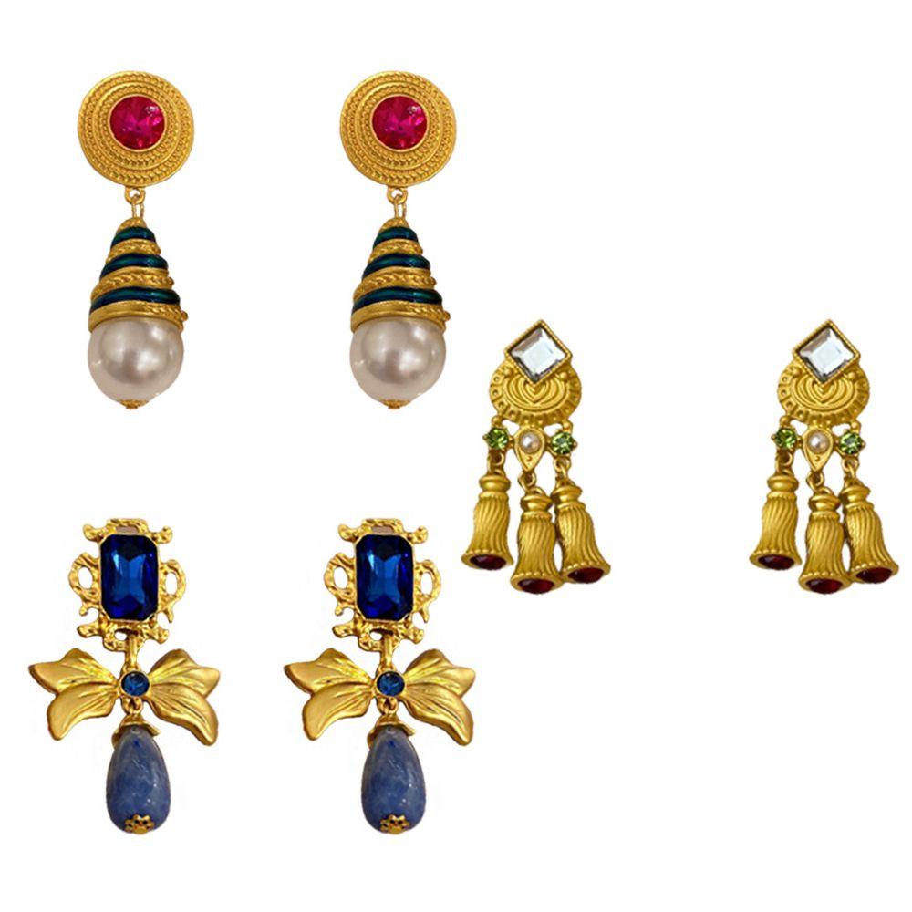 Khuyên Tai Thả Thanh Lịch Cổ Điển Cho Nữ|Nơ Phong Cách Baroque|Bông Tai Tua Rua Thời Trang Nữ Tính