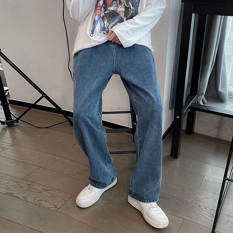 Quần denim Trơn Phong Cách Hip Hop Nhật Bản Cá Tính Cho Nam Size S-3XL