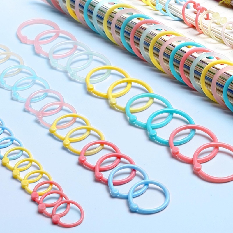 Set 10 / 15 / 30 Vòng Nhựa Nhiều Màu Sắc Dùng Để Trang Trí Sổ Tay