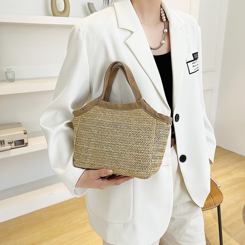 Túi Xách Đan Cói Cỡ Lớn Thiết Kế Đơn Giản Thời Trang Cho Nữ