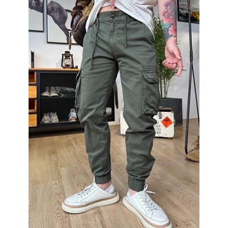 Quần jogger kaki nam nữ bo chân túi hộp cực ngầu