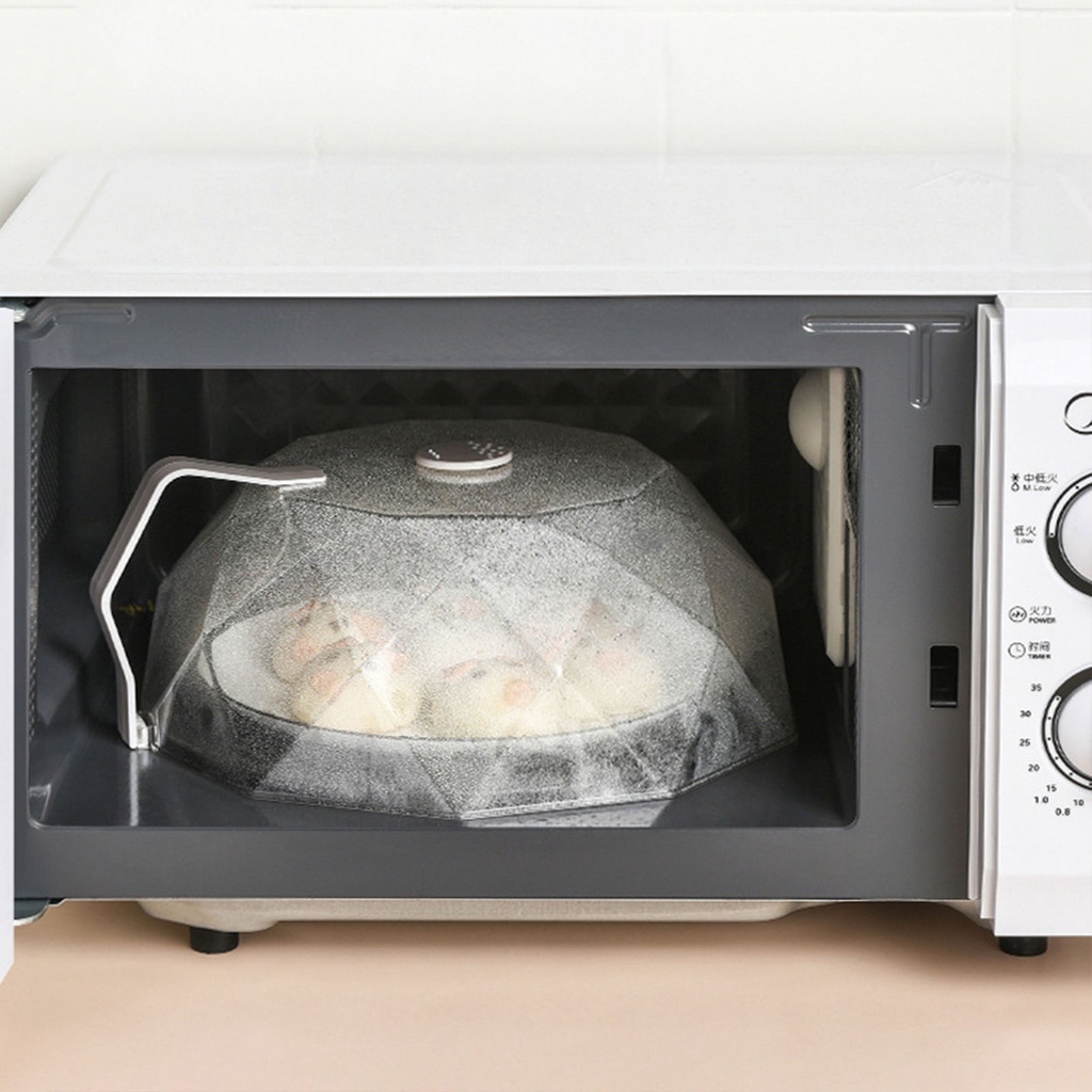 [Hàng HOT] Nắp đậy thức ăn lò vi sóng trong suốt chống bắn nước có lỗ thoát hơi có thể rửa sạch【Utah054】