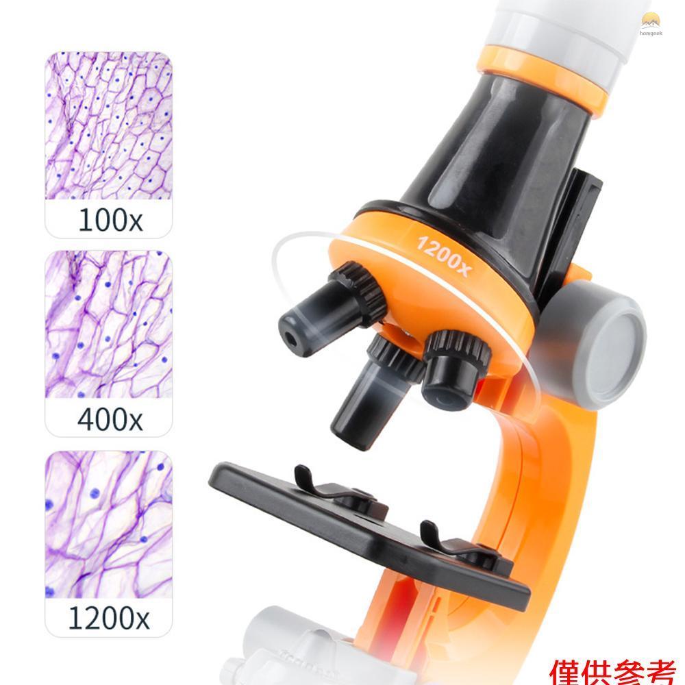 Bộ Kính Hiển Vi Phóng Đại 1200X Có Đèn LED 12 Món Đồ Chơi Khoa Học Cho Bé