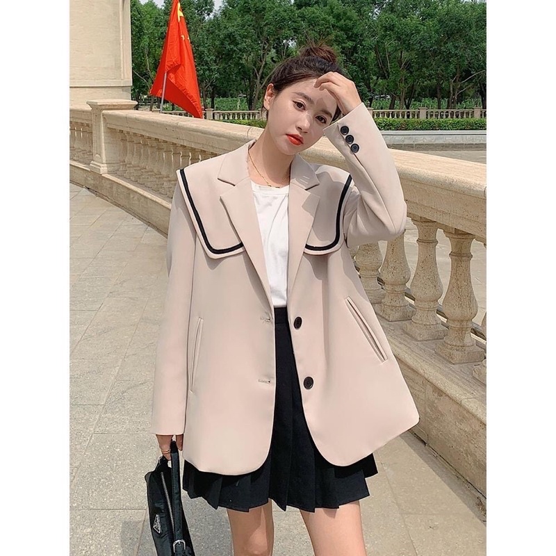Áo Khoác Blazer Dáng Rộng Phong Cách Hàn Quốc Thời Trang Xuân Thu Mẫu Mới Mã RB081