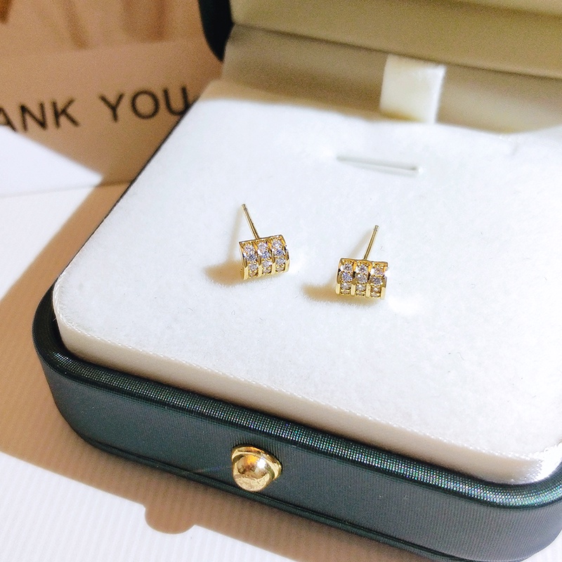 [Jiudolan] Khuyên Tai Đính Đá Zircon Tinh Tế Thời Trang Hàn Quốc Cho Nữ Mỗi Ngày