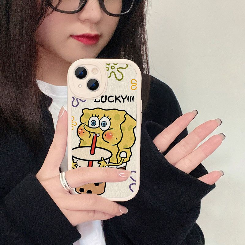 ️ Ốp lưng Hoạt hình Đơn giản Trọn gói Bao đựng Điện thoại SpongeBob SquarePants Bảo vệ chống bám vân tay chống rơi OPPO A16 A33 A53 A11X A9 2020 A11 A5s A15 A72 A76 A96 F9 F9pro F11