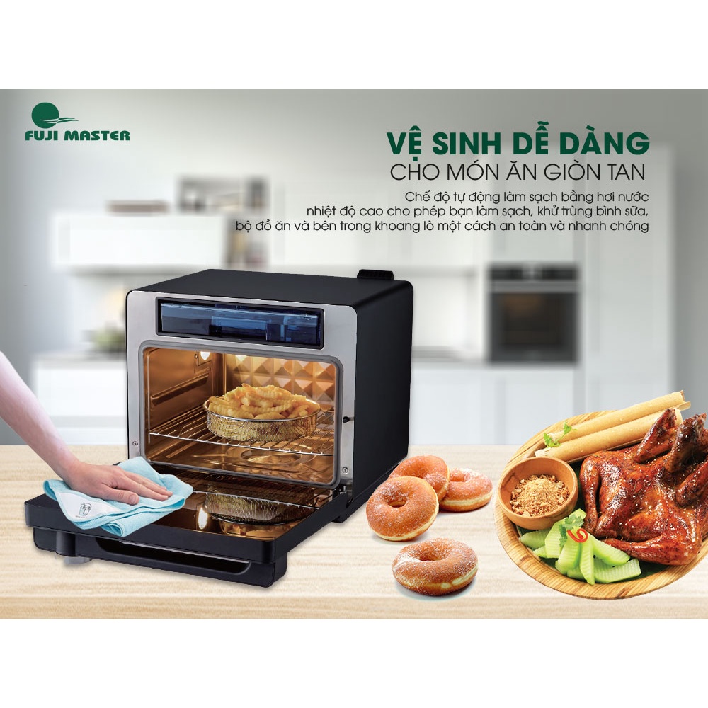 Nồi chiên không dầu hơi nước Fuji Master FJM-2422 dung tích 20L chiên hấp không dầu đa năng