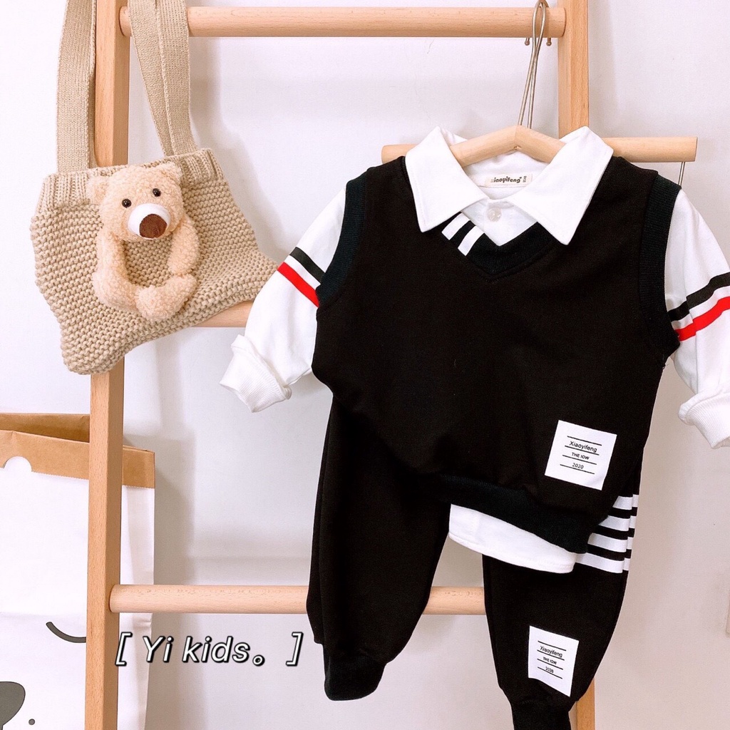 Bộ quần áo dài bé trai từ 9-17kg tương đương 1-5 tuổi gồm 2 áo và 1 quần