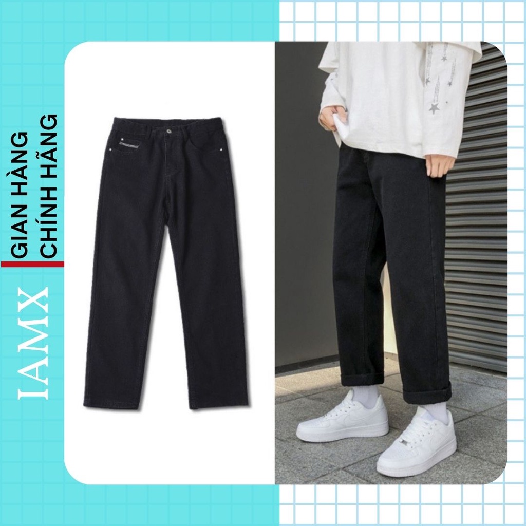 Quần jean nam, quần bò, jean baggy nam SR01, ống suông rộng