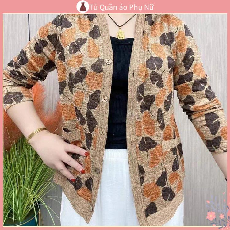 Len o Kho C Áo Khoác Cardigan Dệt Kim Tay Dài Co Giãn Size Lớn Thời Trang Xuân Thu Phong Cách Phương Tây Cho Phụ Nữ Trung Niên
