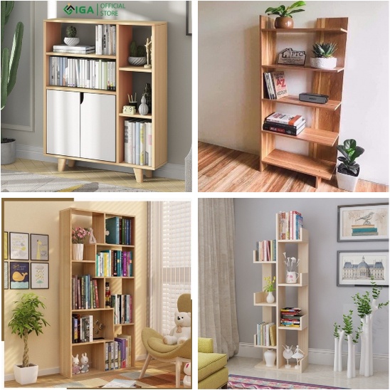 KỆ SÁCH 5 TẦNG CAO 1m2 - XƯƠNG RỒNG - CHỮ U 8 NGĂN - TỦ GỖ GP107 ĐA NĂNG [HCM]