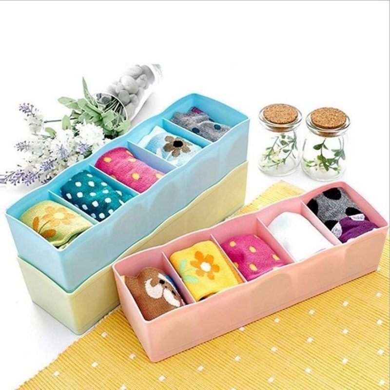Hộp Nhựa Đựng Đồ Lót, Tất Vớ, Quần Áo Chia Ô Có Nắp Đậy - Khay Đựng Đồ Nhiều Ngăn Đa Năng