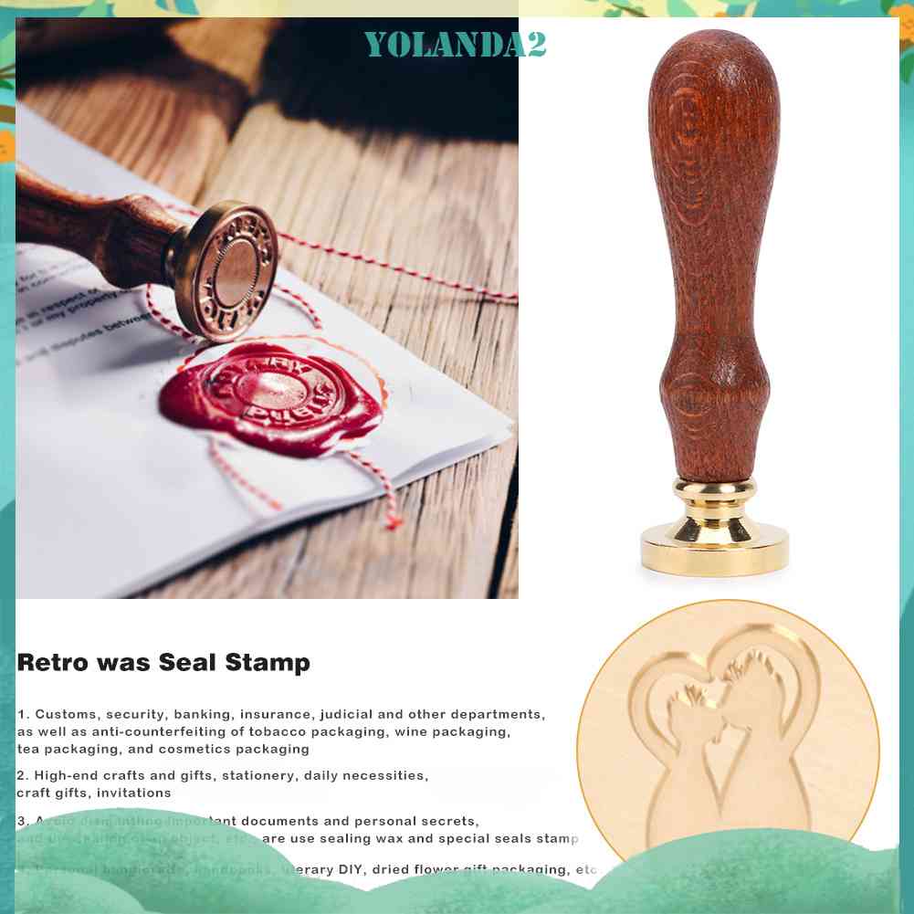 Con Dấu In Sáp Niêm Phong Thiệp Cưới Phong Cách Retro