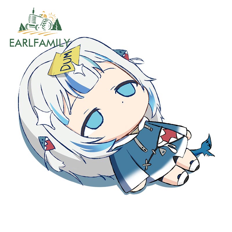 Đề Can 13cm Hololive Gawr Gura Họa Tiết Anime Đơn Giản Trang Trí Kính Chắn Gió Xe Hơi / Xe Máy Chống Thấm Nước