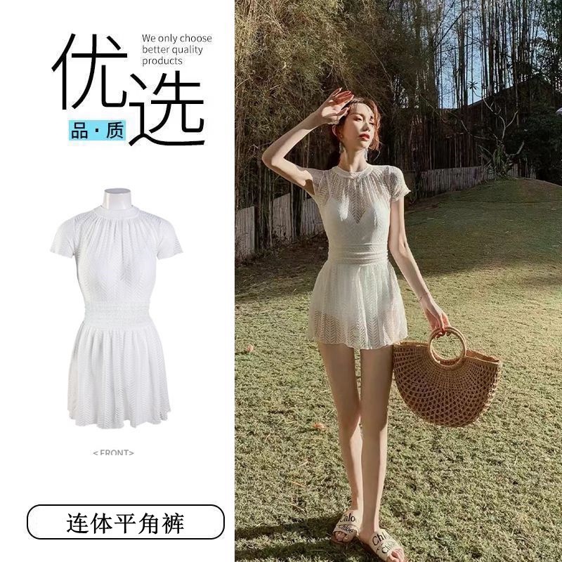 Bộ Đồ Bơi Một Mảnh Màu Trắng Phối Ren Thời Trang Dành Cho Nữ
