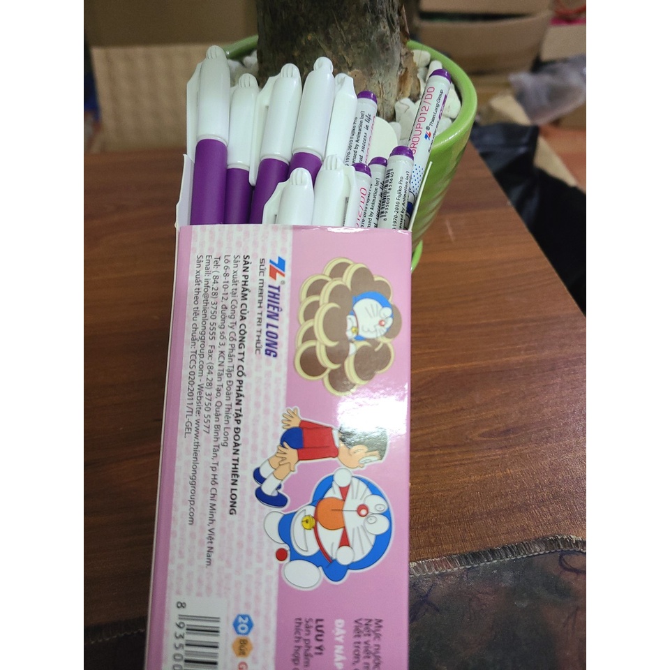 Combo 02 Hộp - 40 Cây Bút Gel Doremon Mực Tím Đầu Ngòi 0,5mm