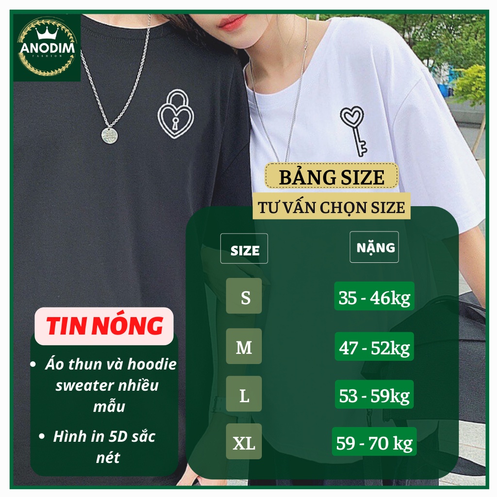 Áo đôi hàng hot, Áo thun cặp đôi CHÌA KHOÁ Ổ KHOÁ tình yêu chất lượng
