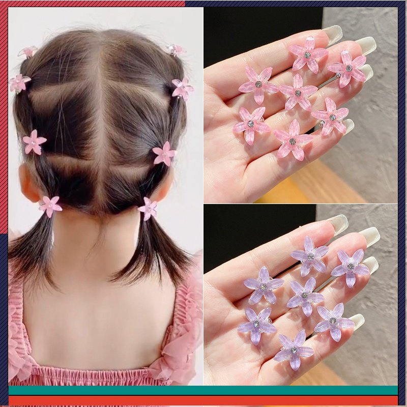 Set 10 Kẹp Tóc Hình Bông Hoa Xinh Xắn Dành Cho Nữ