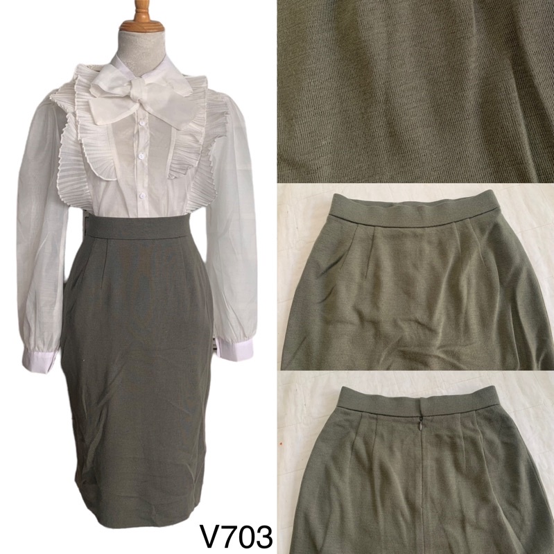 Chân váy bút chì V703 form ngắn chất thun len dày dặn co giãn 2hand Nhật si tuyển ảnh thật
