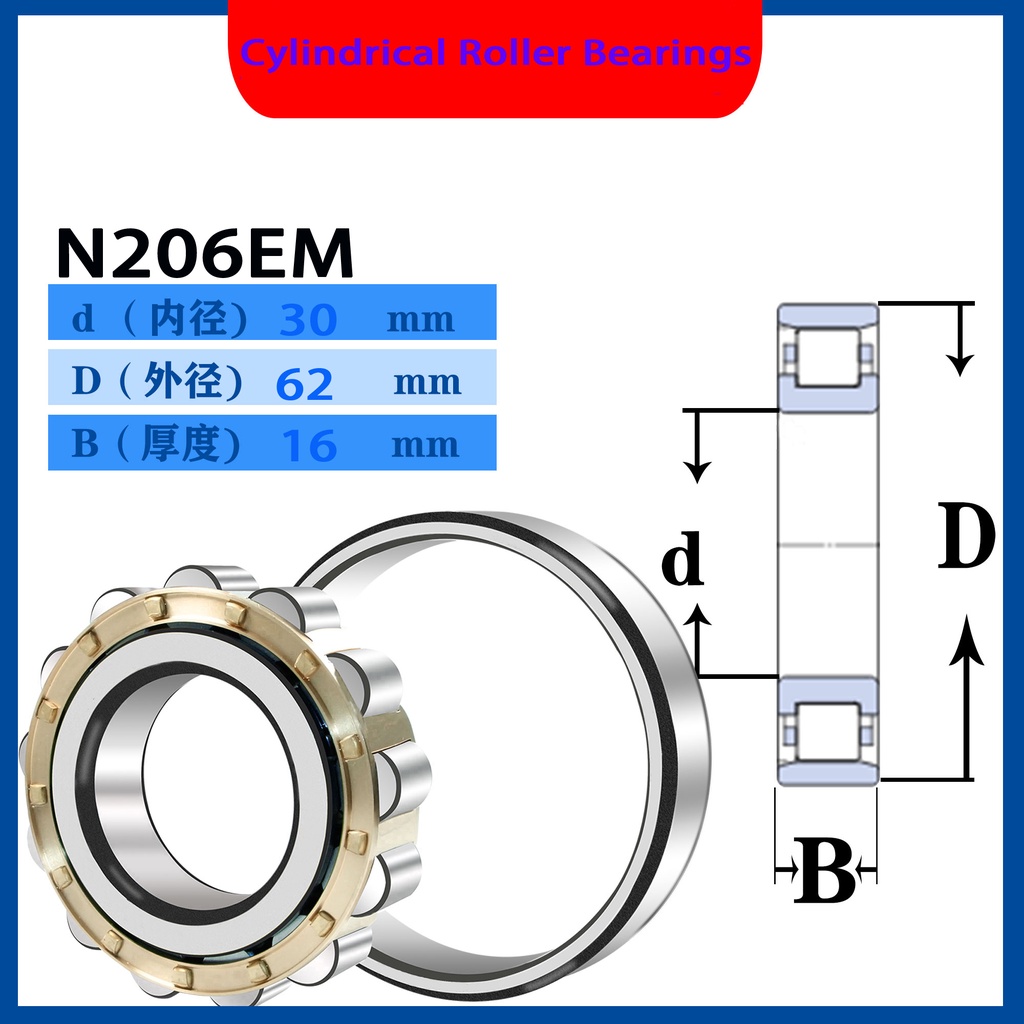 1 CÁI Vòng bi lăn hình trụ WZZG chất lượng cao N206 NJ206 NU NUP206 RN SNU NF206EM N NJ NU206E 30 * 