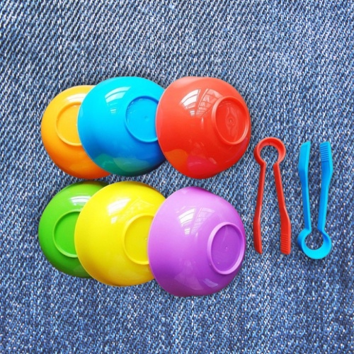 Set 6 Bát + 2 Kẹp Gắp Cho Bé Tập Gắp Và Phân Loại Màu Sắc BEEKIDS