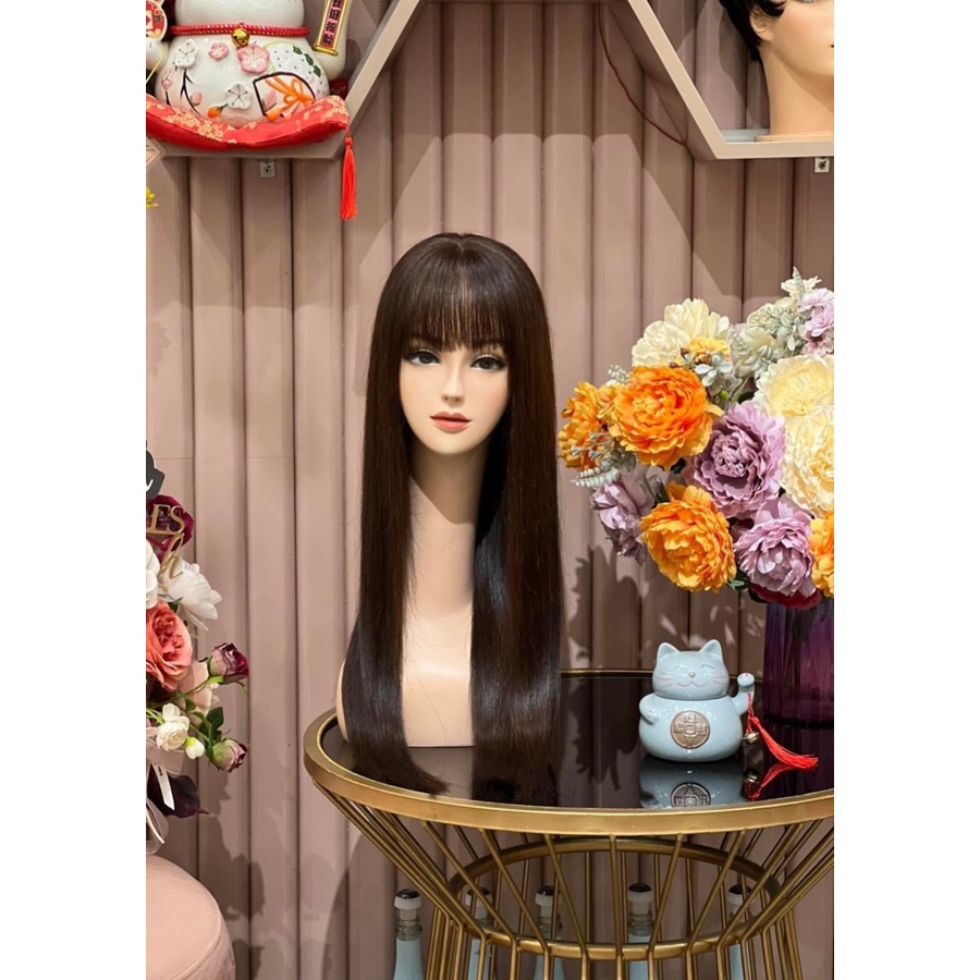 Tóc nguyên đầu siêu da 3D cao cấp 50cm bằng tóc thật 100%, shop có nhận dệt theo yêu cầu
