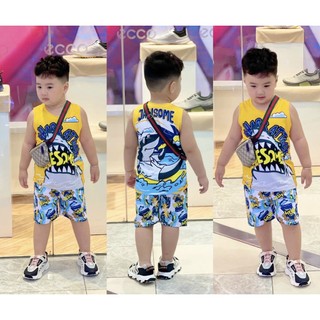 Bộ sát nách thun lạnh bé trai