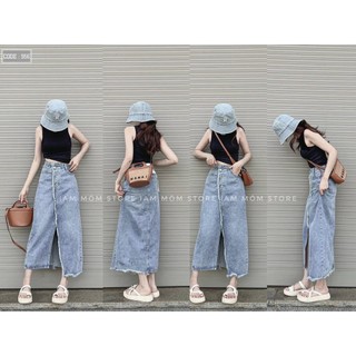 CHÂN VÁY JEANS XẺ TÀ (KÈM VIDEO HÌNH THẬT)
