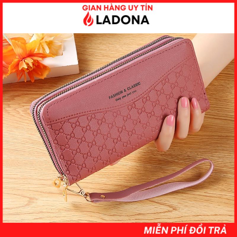 Ví nữ dài giá rẻ cầm tay đẹp nhiều ngăn thời trang cao cấp đựng tiền LADONA VD8