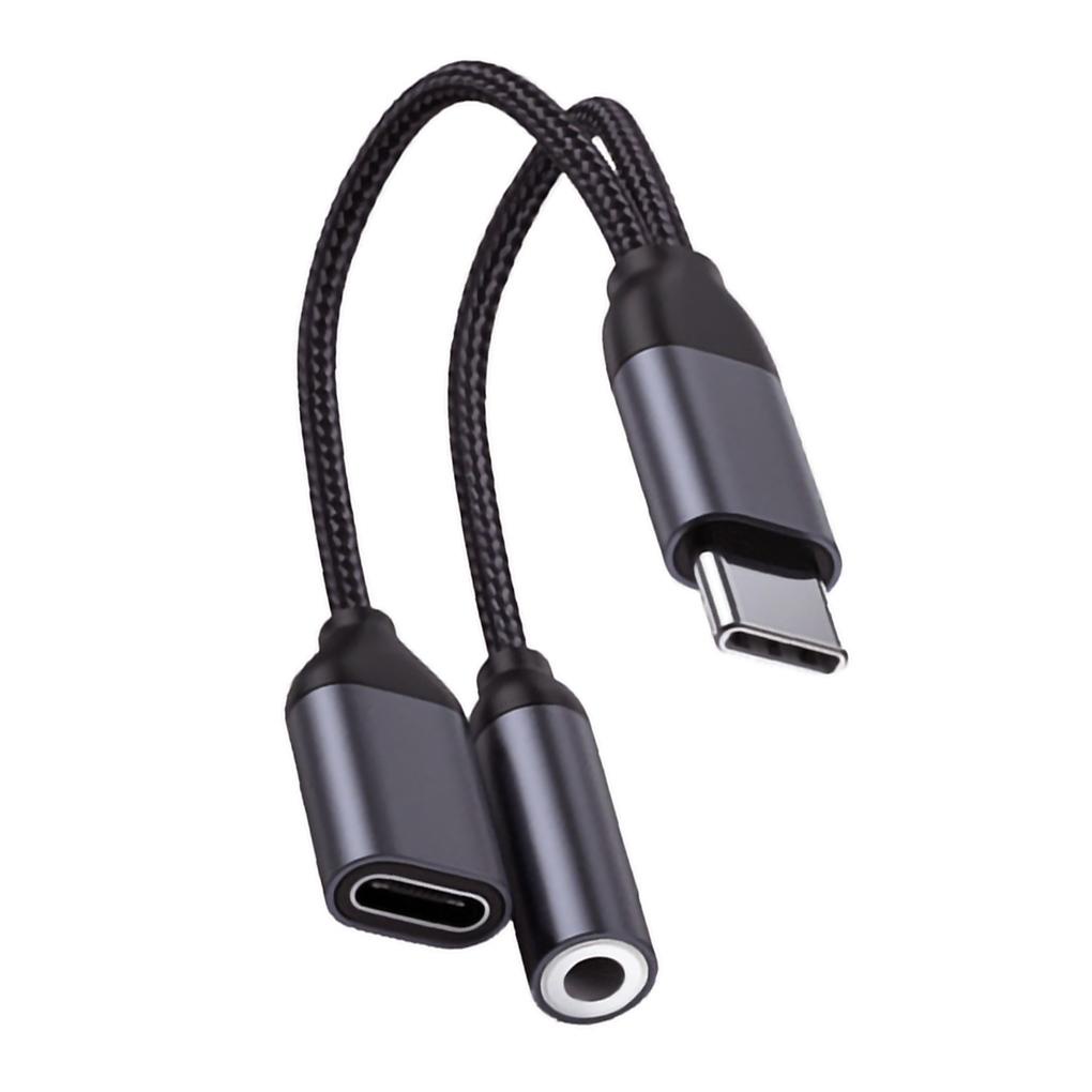 Bộ Chia Cổng Sạc USB Type C Sang 3 5mm 2 Trong 1 Tiện Dụng