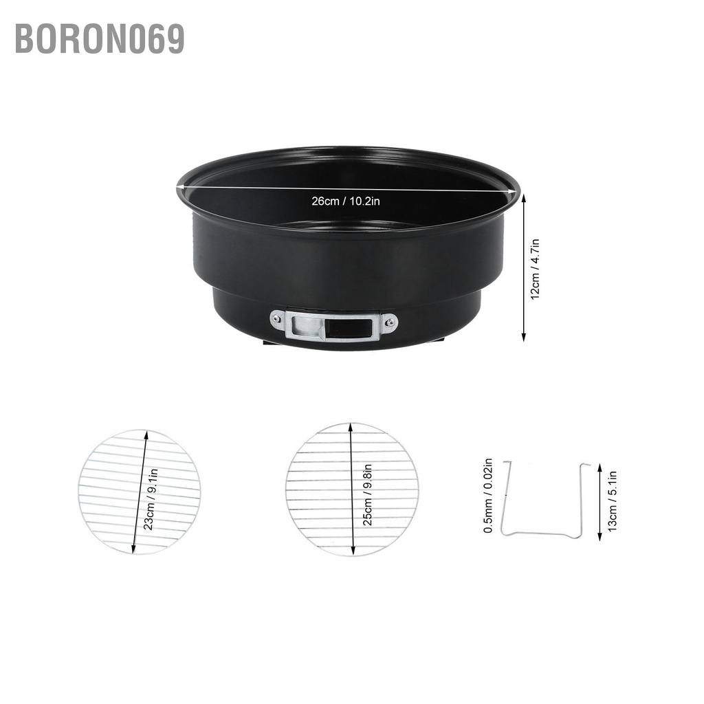 Bộ bàn nướng thịt tròn mini Di động than cho nhà bếp BBQ Cắm trại dã ngoại Boron069