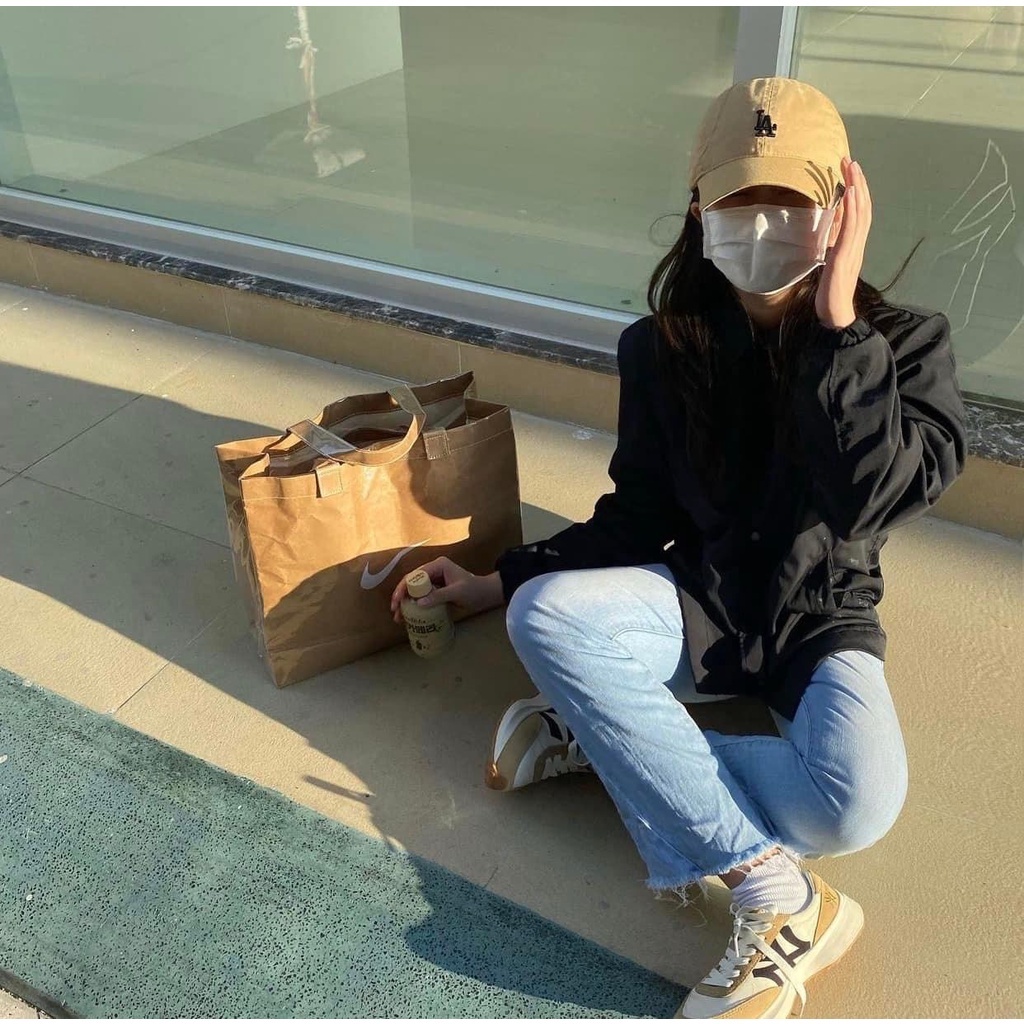 Mũ MLB Logo LA Nhỏ hàng hiệu Hàn Quốc_LA Beige