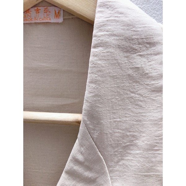 Set áo vest + chân váy màu nude  thanh lý 2hand