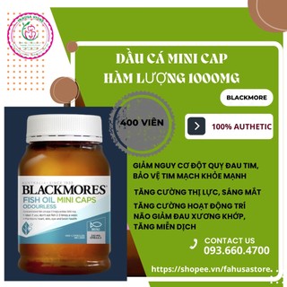 [SALES SỐC] Dầu cá Fish oil Blackmores mini caps 400 viên