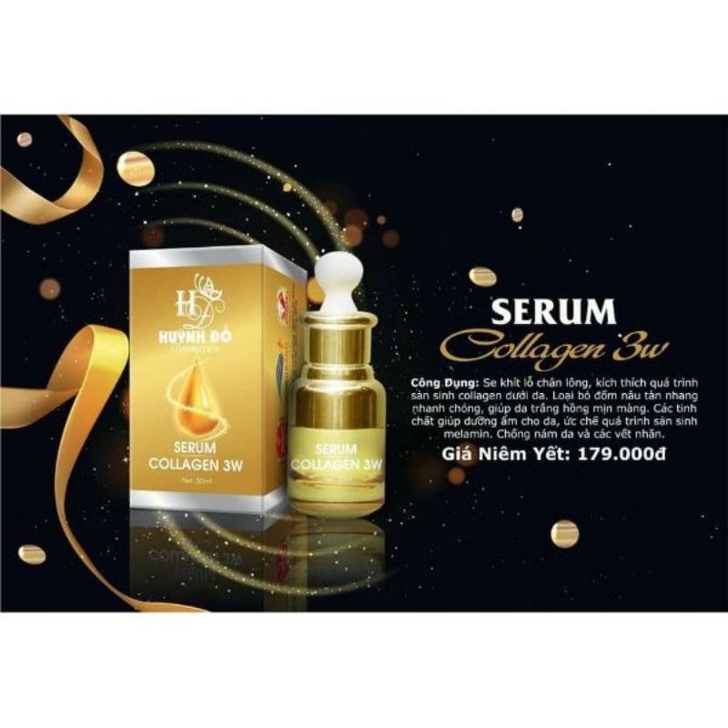 Serum colagen 3W trắng da chống lão hóa Huỳnh Đỗ