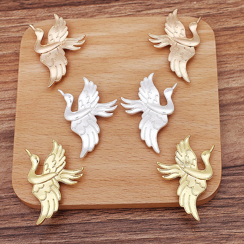 1 cặp phiến đúc họa tiết chim thiên nga 30*42mm nguyên liệu làm trâm làm trang sức cổ trang cosplay có màu KC
