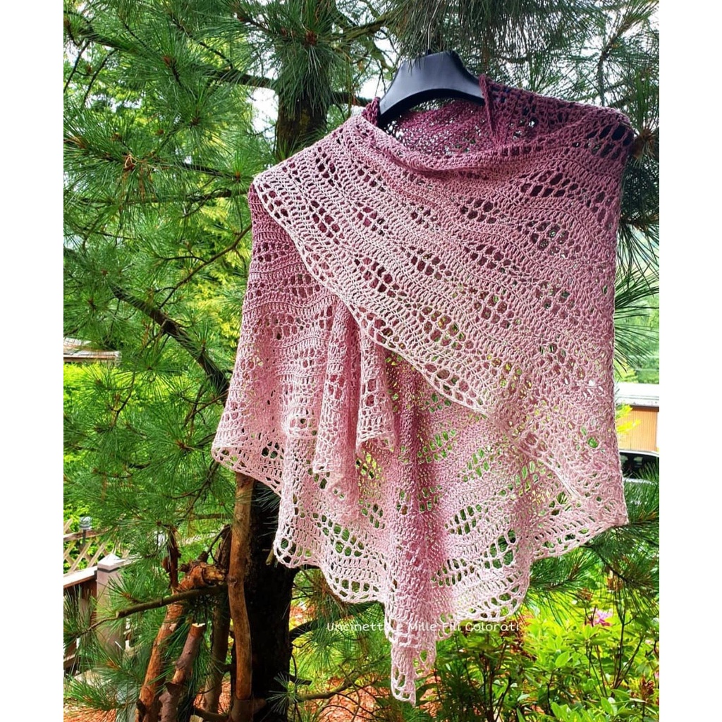 Cuộn len sợi Diva Ombre Batik hãng Alize Yarns đan móc áo hè, váy, bikini, túi, khăn trải bàn cực xinh