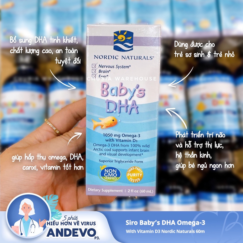 Baby DHA, 1050mg Omega 3,300 IU,Vitamin D3.
