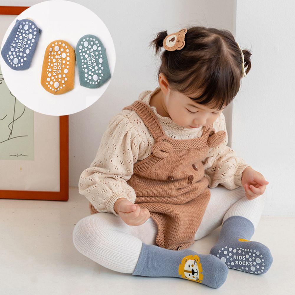 Đôi Vớ Giữ Ấm Chống Trượt Bằng Vải Cotton In Hoạt Hình Dành Cho Trẻ Em