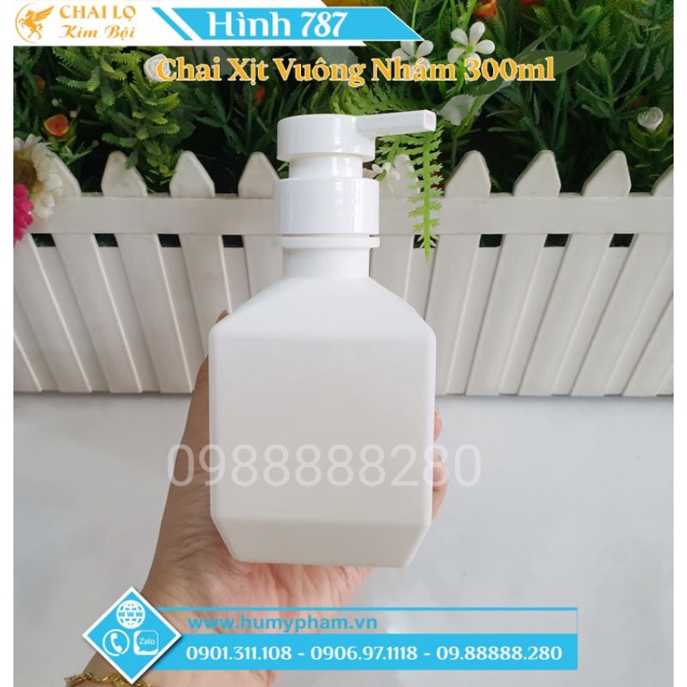 CHAI LỌ MỸ PHẨM - Chai Xịt Vuông Nhám 300ml
