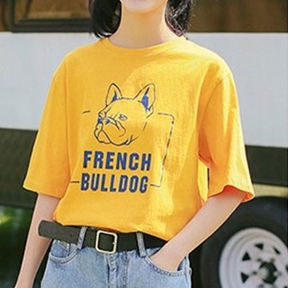 Áo Thun Nữ Unisex In Hình Chó Mặt Xệ FRENCH BULLDOG DLX