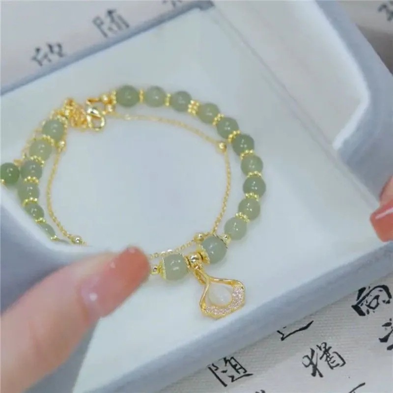 Vòng Tay Xâu Hạt Đá Mã Não Đỏ / Xanh Lá May Mắn 7 Kiểu Sáng Tạo Thời Trang Cho Bạn Gái / Bạn Gái