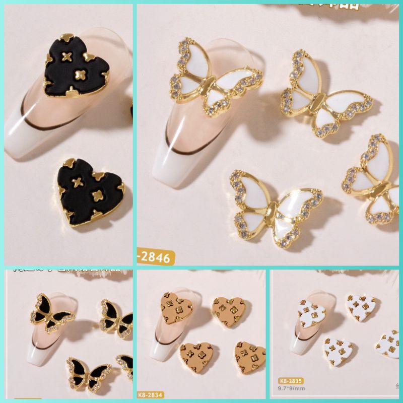 charm tim,bươmtrang trí móng tay