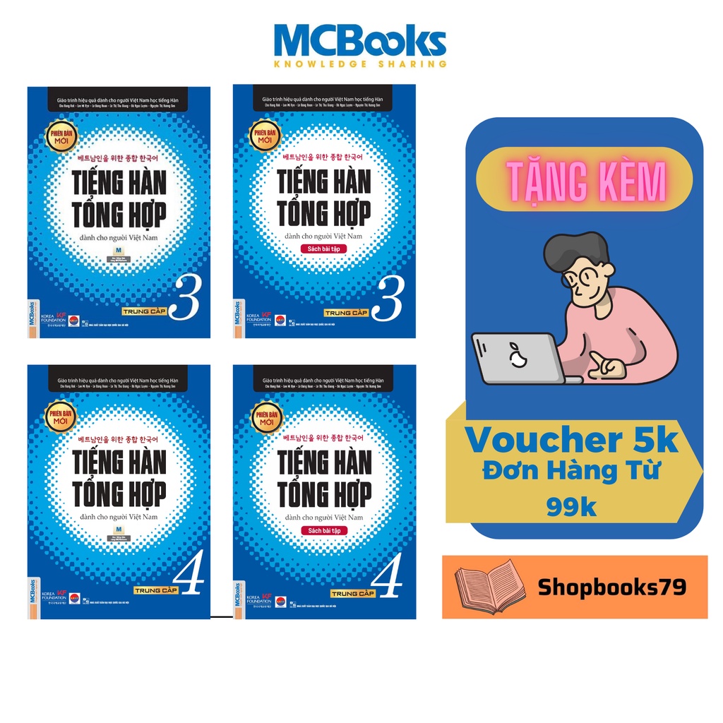 Bộ Sách Tiếng Hàn Tổng Hợp Dành Cho Người Việt Nam Trung Cấp 3 + 4 ( bản 1 màu)