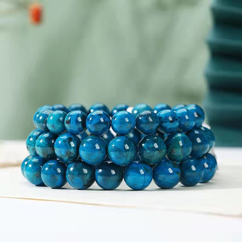 Vòng Tay Chuỗi Hạt Đá Azurite Tự Nhiên Cho Nam Và Nữ