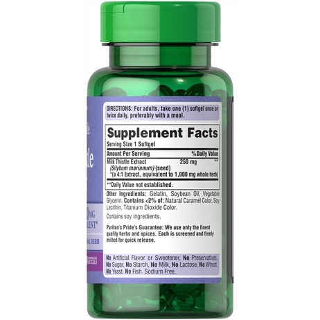 Viên uống bổ gan, thải độc gan Milk Thistle Puritans