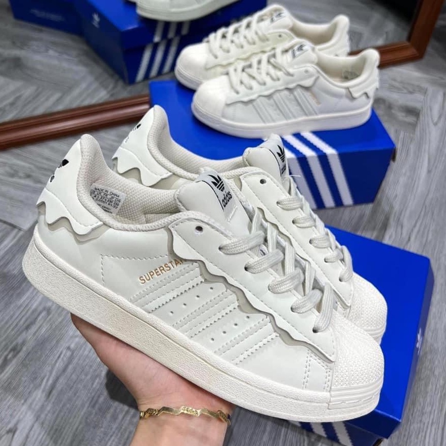 Giày thể thao das sò trắng hàng Cao Cấp mẫu mới 2022, Giày Superstar Cloud White Mũi Sò Bản 1