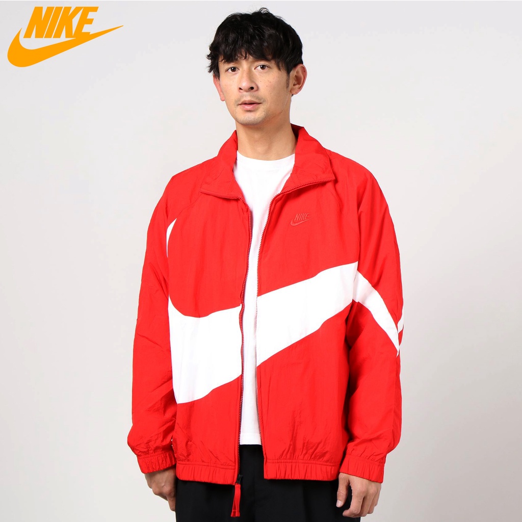 NIKE CHÍNH HÃNG - Áo khoác thể thao nam Nike Sportswear Big Swoosh Woven Jacket Authentic - Red x White